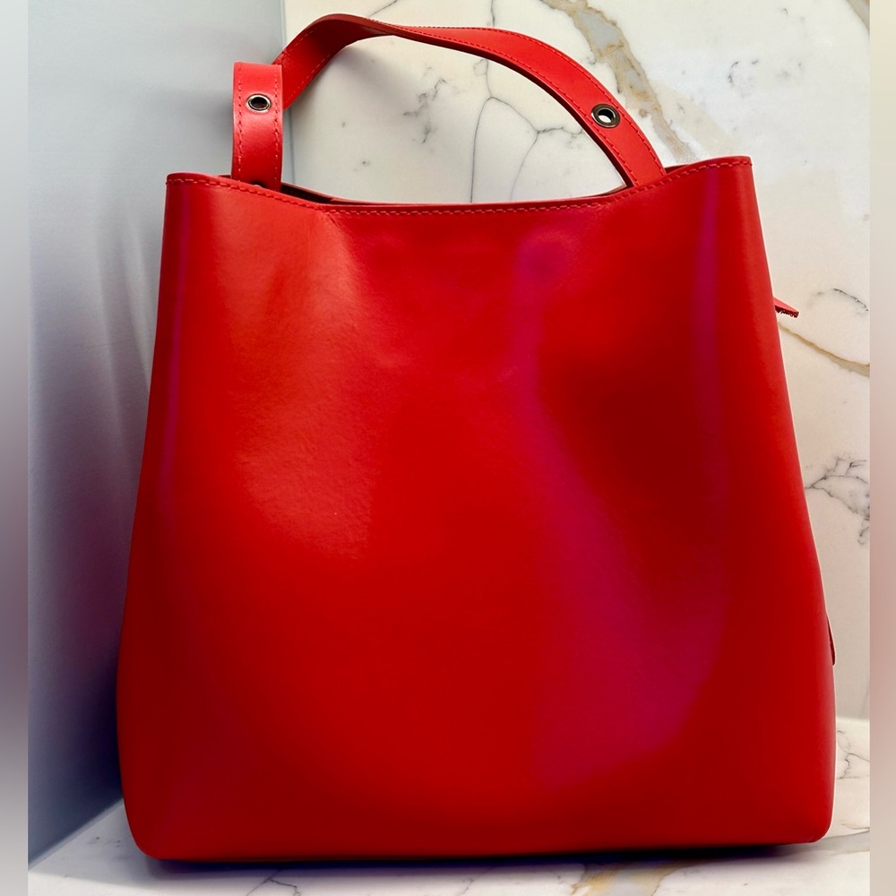 Italian, smooth, red leather handbag
